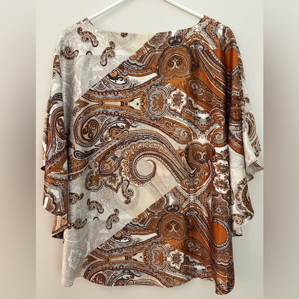 Chico's Minerva Blouse Gold Medium EUC - Picture 6 of 7